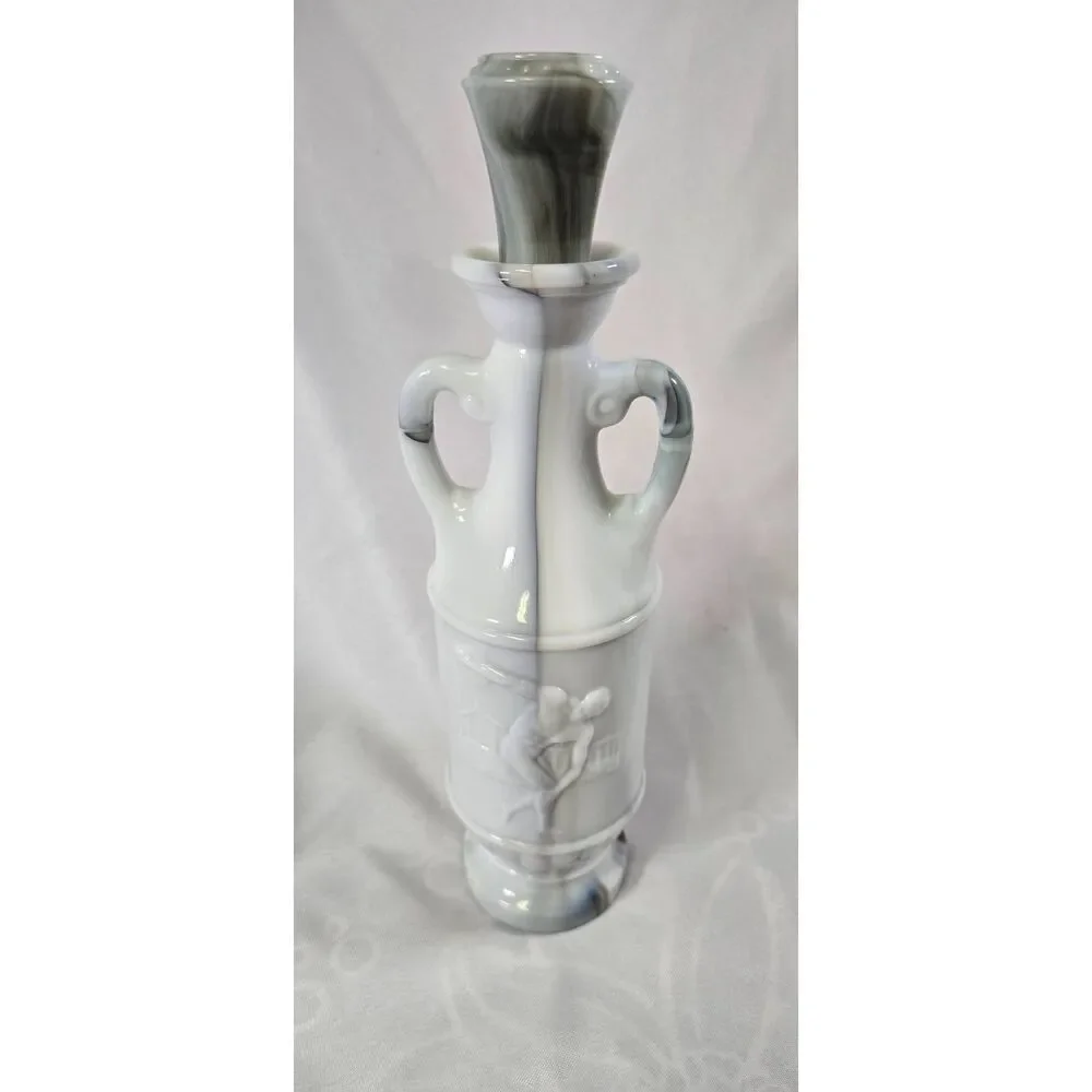 Vintage JIM BEAM liquor Decanter bottle White Marble GREEK Discus Thrower Empty
